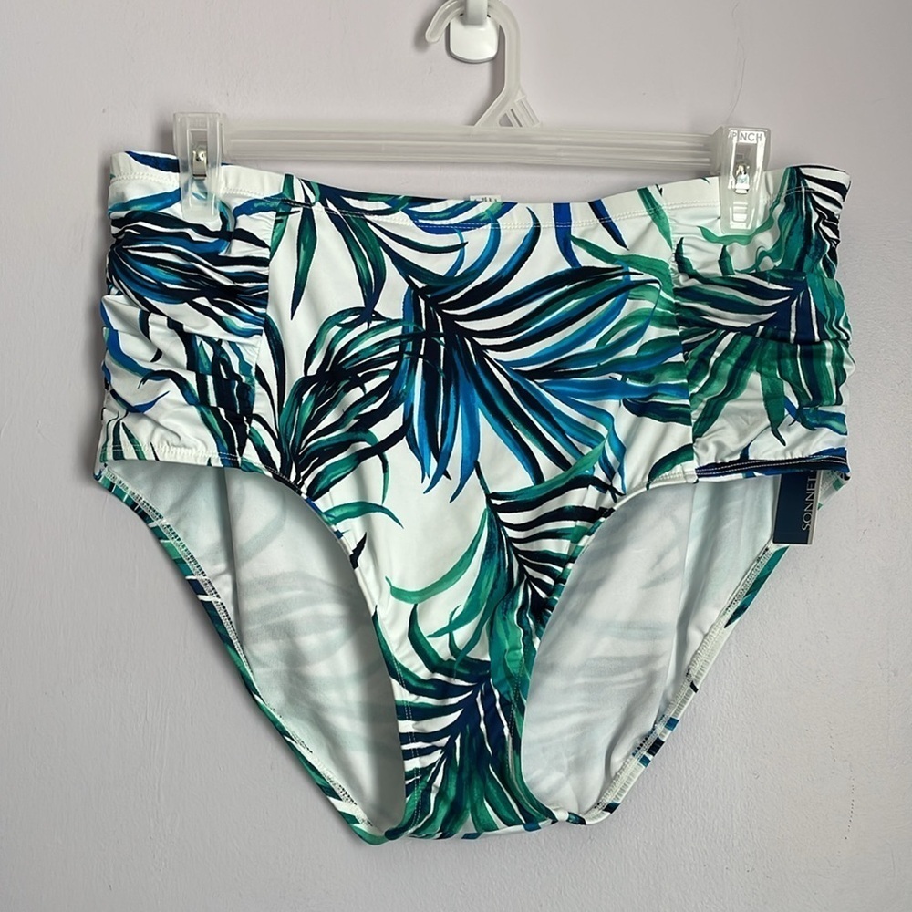 Sonnet Shores Tropical Floral High Waisted Bikini Bottom Full Coverage size 20W